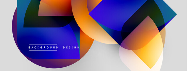 Leinwandbilder - Abstract colorful shapes overlap, creating dynamic visual effect. Modern design elements suggest innovation, energy, fluidity.
