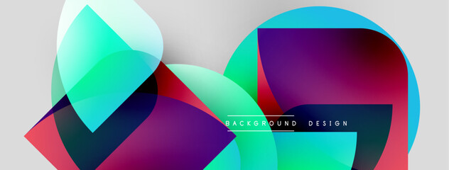 Leinwandbilder - Abstract shapes overlap, creating vibrant color gradients. Modern design features smooth transitions, dynamic composition. Background suggests innovation, creativity.