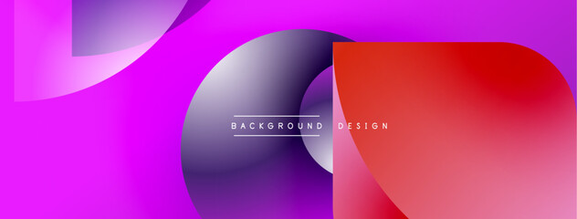 Aufkleber - Abstract fluid shapes, vibrant purple, red hues. Modern design, smooth gradients create dynamic composition. Minimalist aesthetic.
