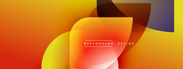 Leinwandbilder - Abstract gradient shapes overlap. Warm colors dominate, creating dynamic visual flow. Text reads background design.