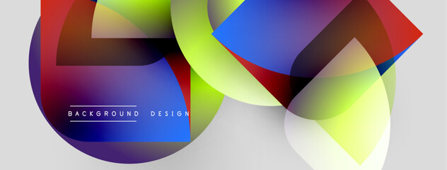 Leinwandbilder - Abstract colorful shapes overlap, creating dynamic visual effect. Bright hues blend, forming modern background design. Smooth gradients enhance composition.