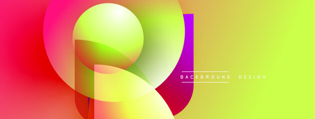 Leinwandbilder - Abstract vibrant shapes overlap. Gradient colors blend, creating dynamic visual effect. Modern design elements suggest energy, innovation.
