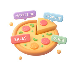 Poster - Pizza Marketing Strategy 3D Icon PNG for Product Sales Insights in Business Environment