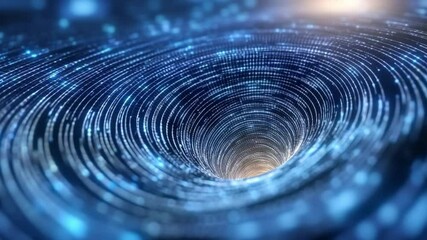 Poster - Digital Vortex: Visualize an abstract vortex of digital data swirling inward, hinting at concepts such as data analysis, information, and technology