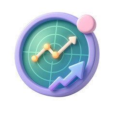 Poster - 3D Icon PNG of Market Data Visualization in Business Environment