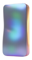 Poster - Abstract iridescent container reflects light with captivating holographic effect