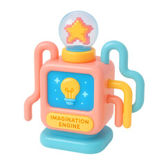 Poster - 3D Imagination Engine Icon PNG for Creative Minds in Playful Environments