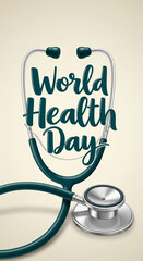 Aufkleber - Dark teal stethoscope with silver accents forms a frame around 