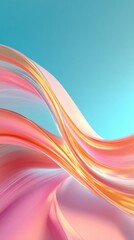 Poster - Abstract flowing gradient waves in coral, gold, and turquoise colors Modern design with smooth curves and vibrant hues for backgrounds and wallpapers Concept of fluidity and motion