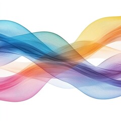 Fototapete - Flowing ribbon banner in vibrant rainbow colors creates dynamic visual effect, showcasing smooth curves and waves that evoke sense of movement and energy