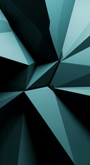Poster - Abstract image of teal and dark teal polygon shapes, creating a geometric, fragmented design.  Suggests depth and complexity, ideal for modern or tech themes.