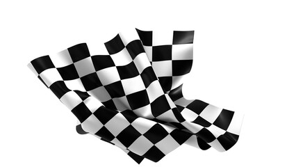 Poster - The checkered flag waves in the wind signaling the end of a race Victory is in sight