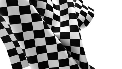 Poster - The checkered flag waves in the air Victory is in sight