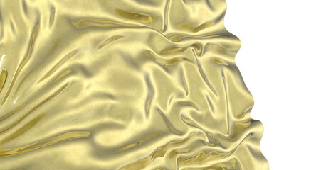 Aufkleber - Shiny golden fabric draped in an abstract form