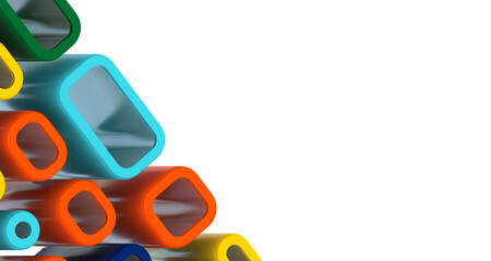 Aufkleber - Mosaic triangular low poly style abstract geometric background - Divider 3d
