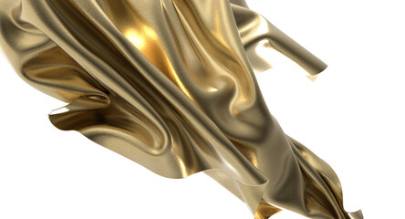 Aufkleber - Shiny golden fabric draped in an abstract form