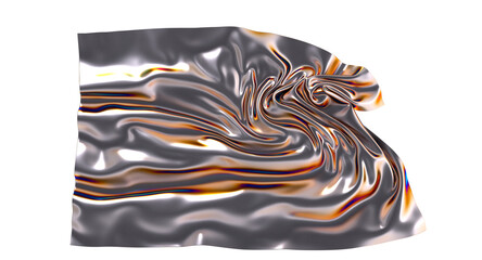 Poster - Metallic fabric with an iridescent sheen flowing gracefully