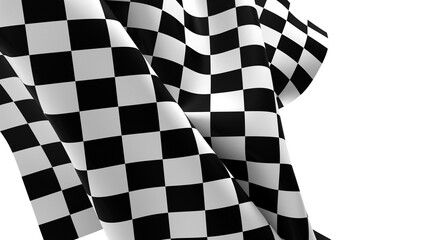 Poster - The checkered flag waves in the air Victory is in sight