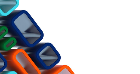 Aufkleber - Mosaic triangular low poly style abstract geometric background - Divider 3d