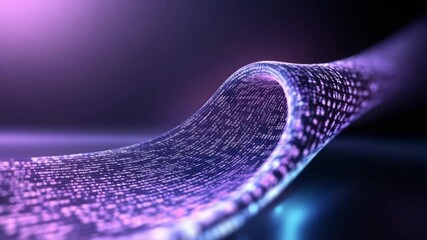 Poster - Digital Stream: An eye-level shot captures a mesmerizing digital stream of data. This conceptual image depicts information flowing, evoking ideas of connectivity, technology, and the digital realm.