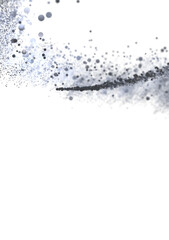 Leinwandbilder - Swirling grey particles on white background. Abstract design element for website or presentation.