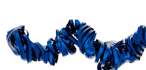 Leinwandbilder - Stunning 3D render of a blue ribbon spiral. Perfect for technology, design, or abstract backgrounds.