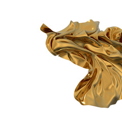 Aufkleber - Shiny golden fabric draped in an abstract form