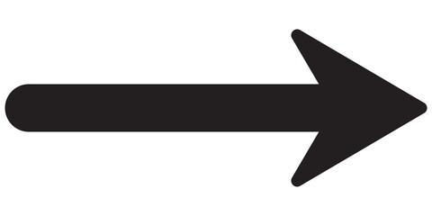 Poster - Black arrow pointing right. Arrow shape icon element. Long arrow icon. Vector illustration.