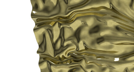 Aufkleber - Shiny golden fabric draped in an abstract form