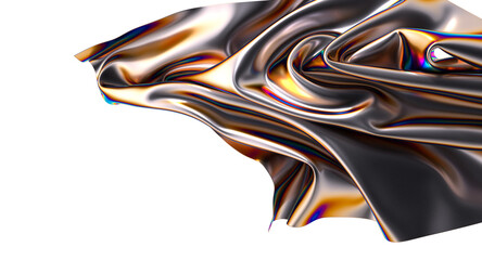 Aufkleber - Metallic fabric with an iridescent sheen flowing gracefully