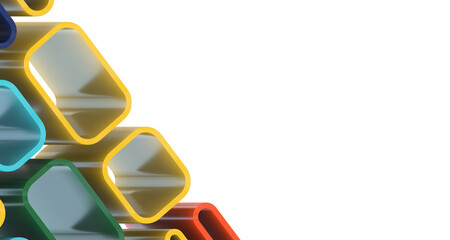 Aufkleber - Mosaic triangular low poly style abstract geometric background - Divider 3d