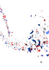 Poster - confetti - ndependence day USA banner mockup with confetti confetti in American national colors.