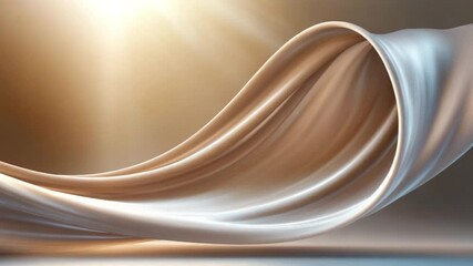 Poster - Silky Smooth Swirl: A close-up shot of flowing, delicate fabric, its texture and light creating a mesmerizing and captivating effect, with soft colors and graceful folds.
