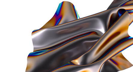 Aufkleber - Iridescent fabric flowing in a mesmerizing dance