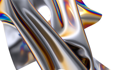 Poster - Iridescent fabric flowing in a mesmerizing dance
