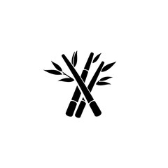 Aufkleber - bamboo with leaves icon vector for eco plant and forest themes