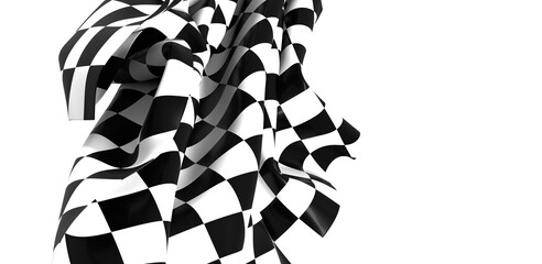 Poster - flag finish race sport 3d champion winner
