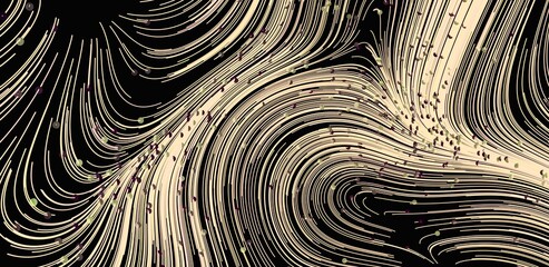 Poster - Stylish abstract background with swirling lines and scattered dots. Perfect for modern designs.