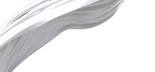 Poster - High-quality photo of a flowing white fabric swirl, perfect for elegant designs and backgrounds.