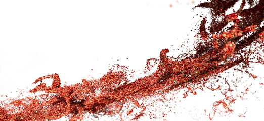 Leinwandbilder - High-resolution abstract background image of red particles exploding. Ideal for design projects.