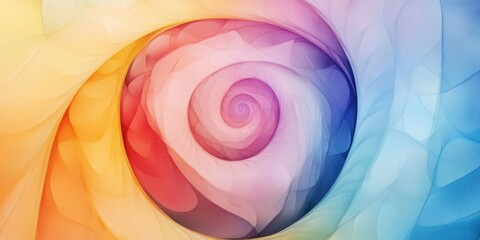 Poster - Abstract colorful spiral background with smooth gradient transitions and delicate line texture for modern design