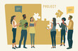 © bizvector - Project development. Teamwork. Vector flat illustration