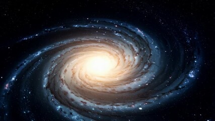 Wall Mural - Vibrant spiral galaxy featuring intricate swirling arms, glowing central bulge, and distant stars in a dark cosmic background.