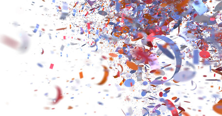 Poster - Abstract background of vibrant confetti explosion. Perfect for celebration, party, and festive designs.