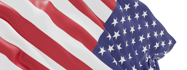 Poster - High-resolution image of an American flag waving, perfect for patriotic designs.