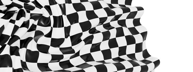 Aufkleber - Black and white checkered flag fabric texture.  Great for racing, sports, or competition themes.