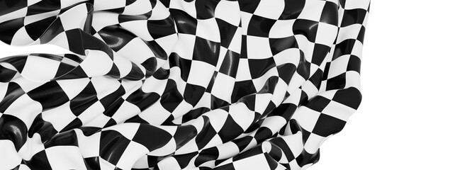 Aufkleber - High-resolution image of a crumpled checkered flag, perfect for backgrounds or design elements.  Racing, competition, victory.