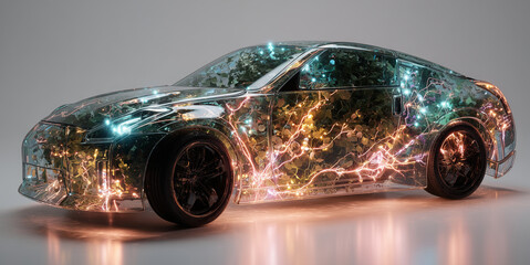 Aufkleber - A bioengineer showcases a groundbreaking artificial landscape created using biotissue printer technology.