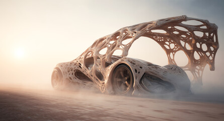 Aufkleber - A revolutionary bioengineered vehicle featuring a unique structure made of artificial biotissue.