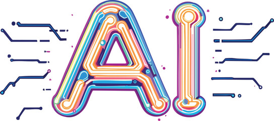 Poster - Colorful ai illustration representing artificial intelligence and technological advancements creatively.